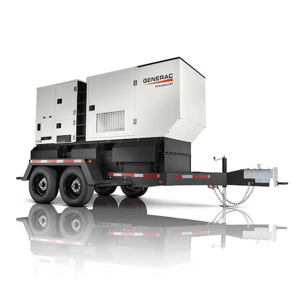 Generac Portable Generator, Diesel, 140 kW Rated, 175 kVA Surge, Electric Start, 120/208/240/277/480V AC MDG175DF4-STD - main